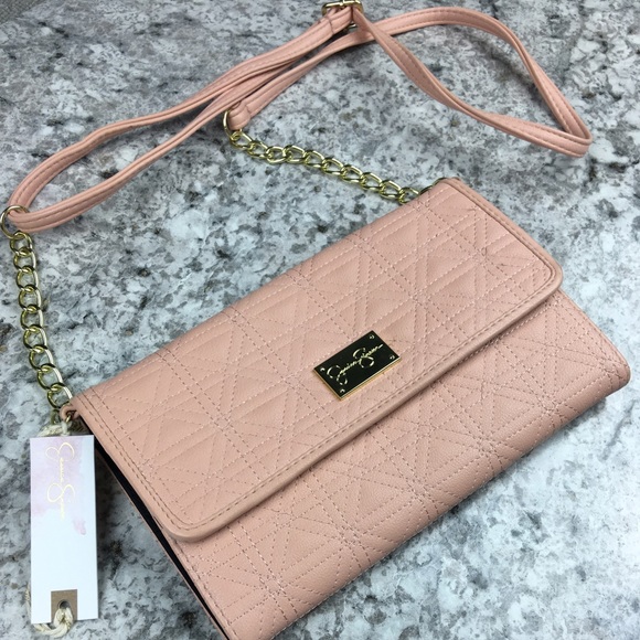 Jessica Simpson quinn salmon pink crossbody purse - Picture 4 of 4