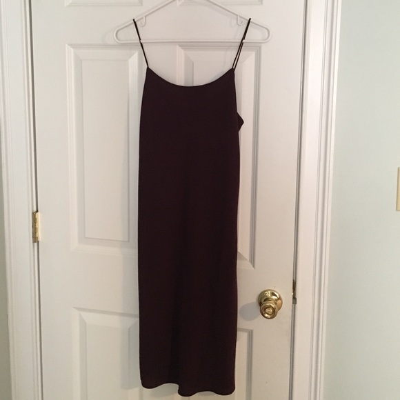 plum slip dress