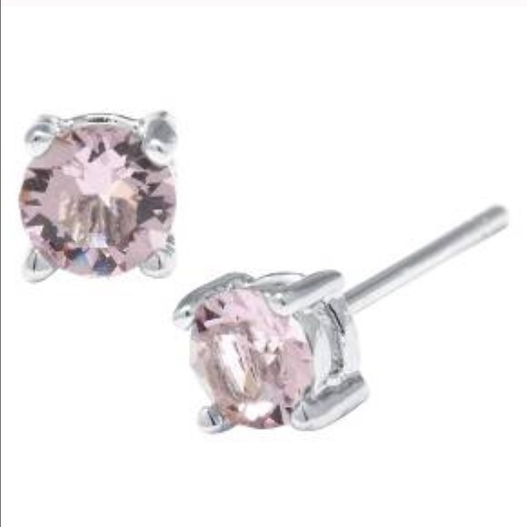 Silver Plated Brass Violet Swarovski Stud Earring