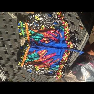 Printed tribal shorts