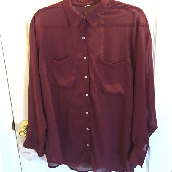 Red chiffon blouse
