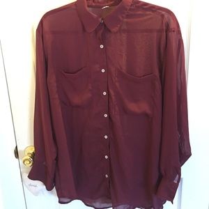 Red chiffon blouse