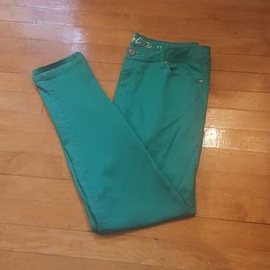 Teal skinny jeans