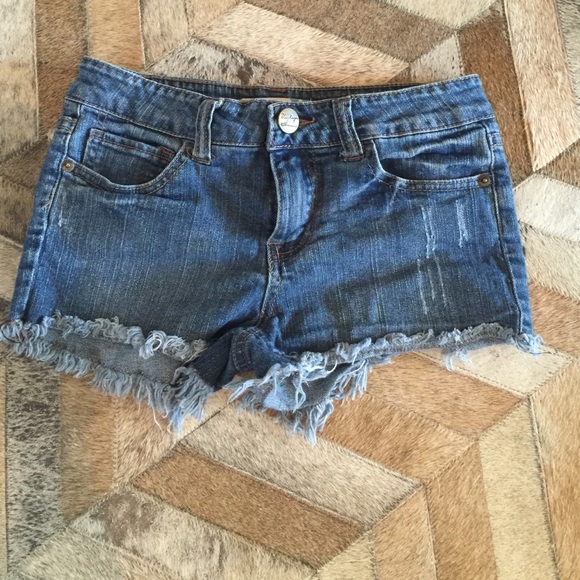 Denim cutoff shorts girls size 14