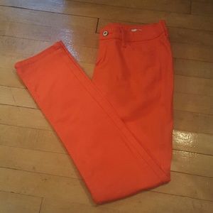 Orange skinny jeans