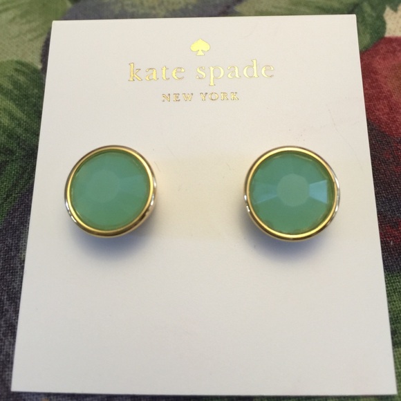 kate spade Jewelry - Kate Spade mint gumdrop stud pierced earrings NEW