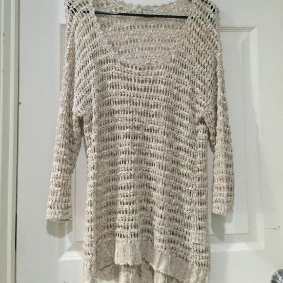 Tan and white sweater