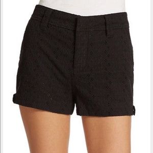 Black eyelet shorts