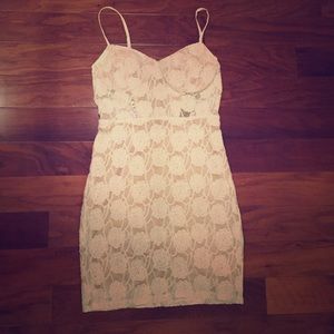Sheer Lace White Dress-Worn Once!