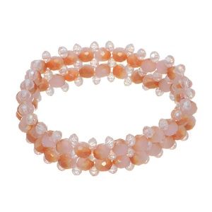 🌅👉🏼Pink & Topaz Beaded Bracelet