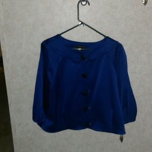 Beautiful blue satin cropped jacket
