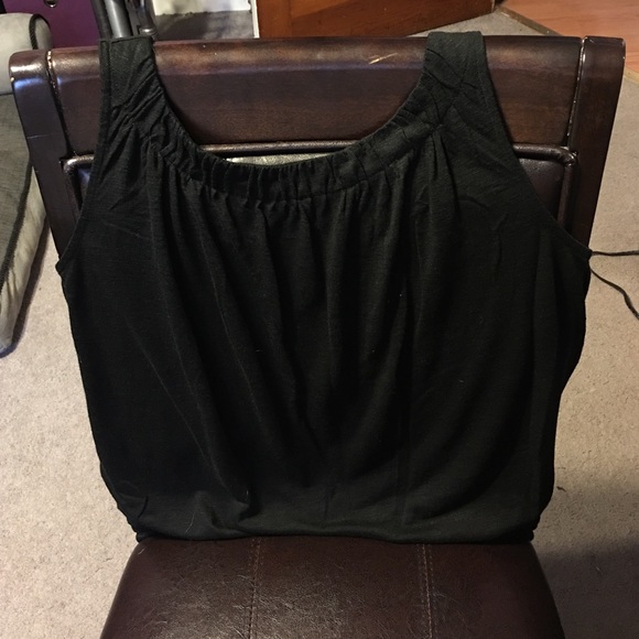 Banded black tank top