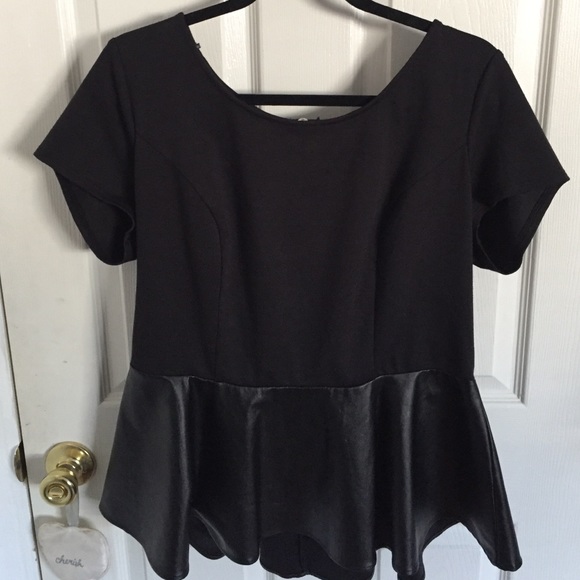 Black peplum top