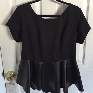 Black peplum top