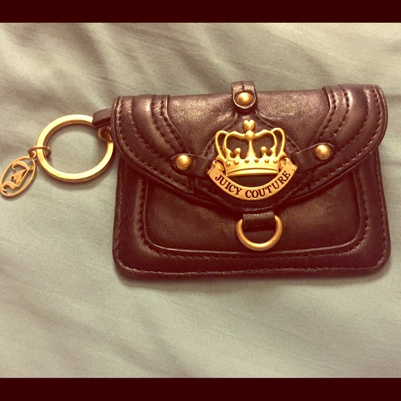 Black leather Juicy Couture coin purse