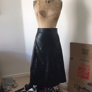 Vegan leather high waisted skirt