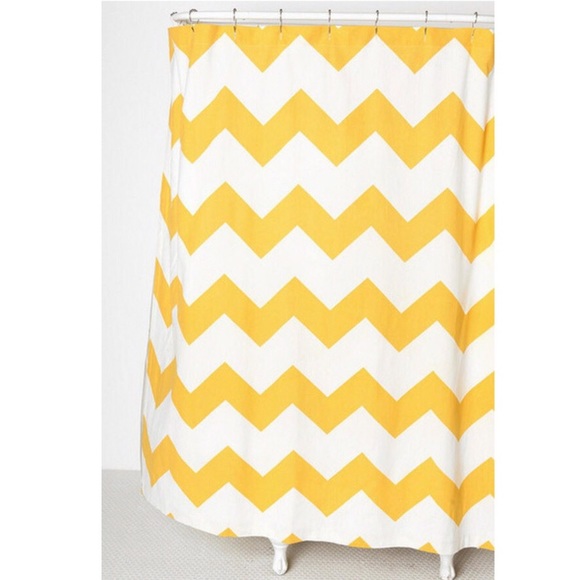 Urban Outfitters Yellow Chevron Shower Curtain