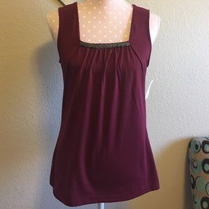 Croft & Barrow Sleeveless Burgundy Top : S