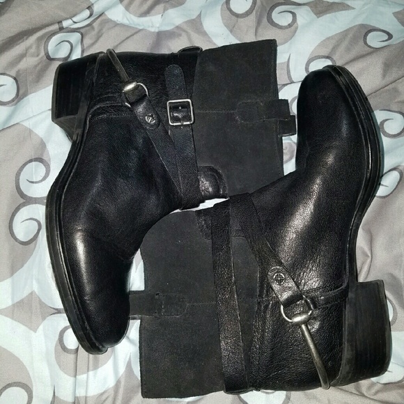 Womens Franco Sarto Black Ankle Boots size 10