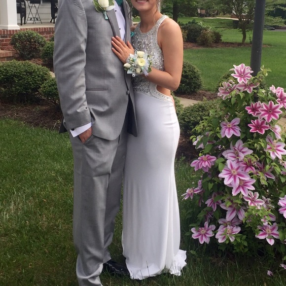 Open Back White Dress