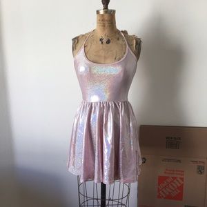 🙃HOLD🙃American Apparel sparkly pink halter dress