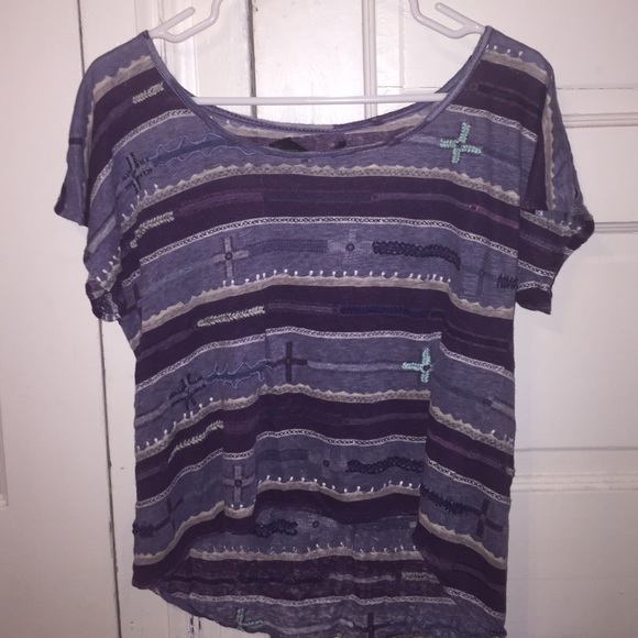 Patterned high-low casual top - Picture 1 of 2