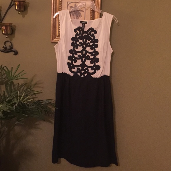 Navy and white dress