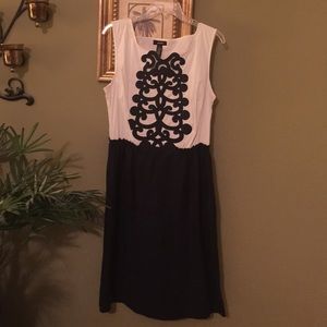 Navy and white dress