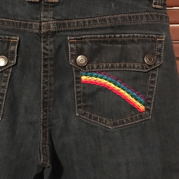 Granny's famous rainbow jeans! Size 10 slim fit
