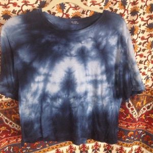 John Galt Blue Tie Dye Crop Top