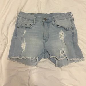 H&M distressed denim high waisted shorts