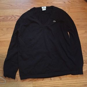 Lacoste black unisex vneck sweater