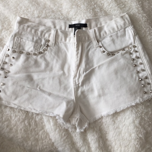 White Jean shorts
