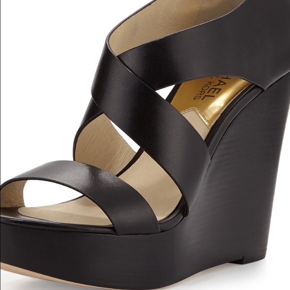 MICHAEL Michael Kors Shoes - Michael kors Elena black wedges