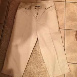 Khaki Ralph Lauren Petite 8 crop pants
