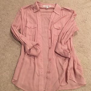 Forever 21 button up light pink blouse