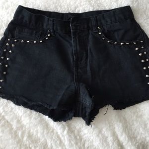 Black Jean shorts