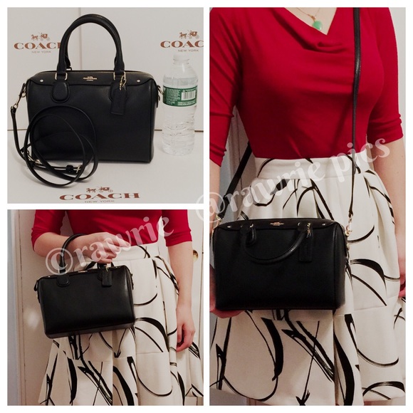 Coach Handbags - LOWEST New Coach black leather crossbody Satchel