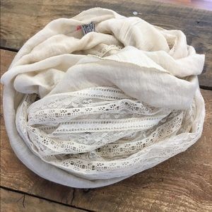 Beige Lace Infinity Scarf