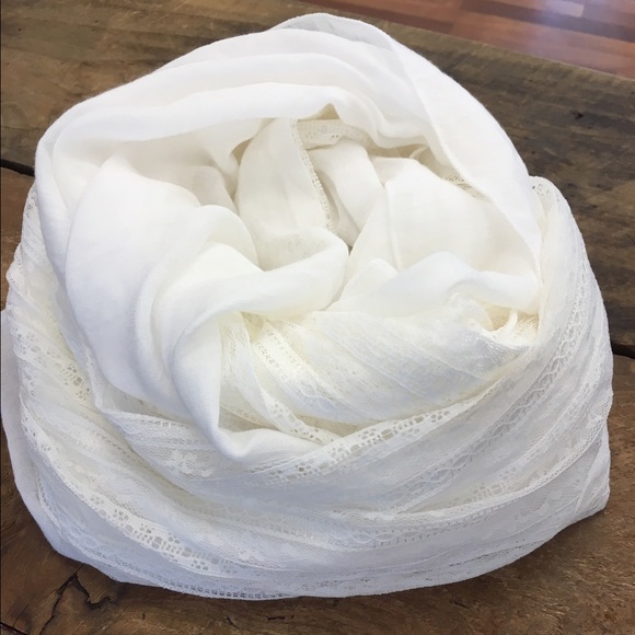 White Lace Infinity Scarf