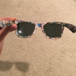 Ray Ban Wayfarers with NYC subway map