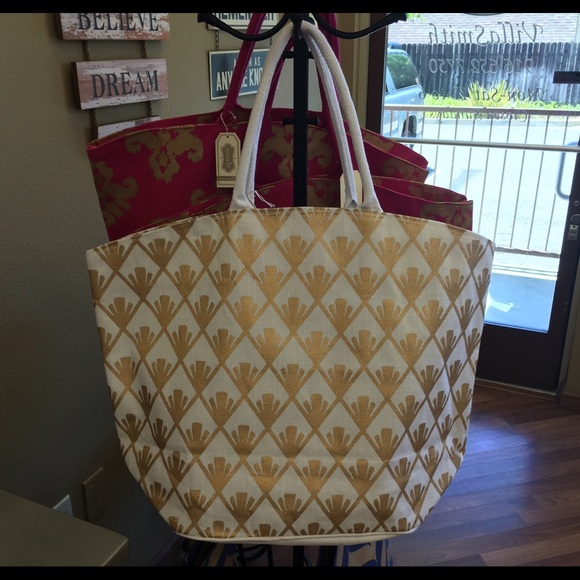 Summer Tote • white & gold