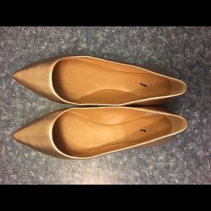 JCREW metallic pale gold flats