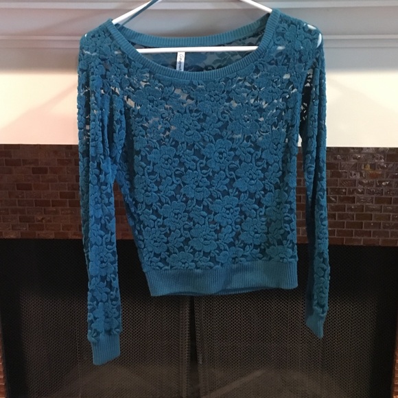 Blue floral blouse