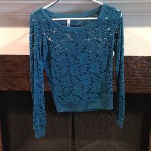 Blue floral blouse