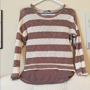 Papaya stripped sweater