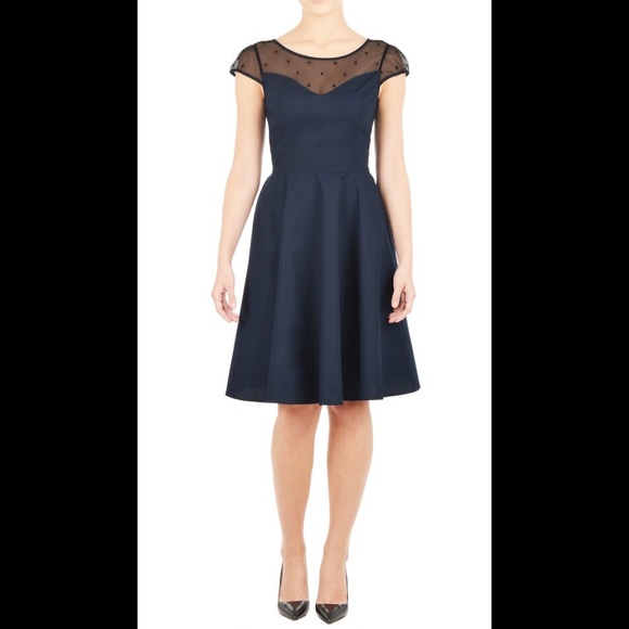 eshakti Dresses & Skirts - New Eshakti Navy Fit & Flare Dress 24W