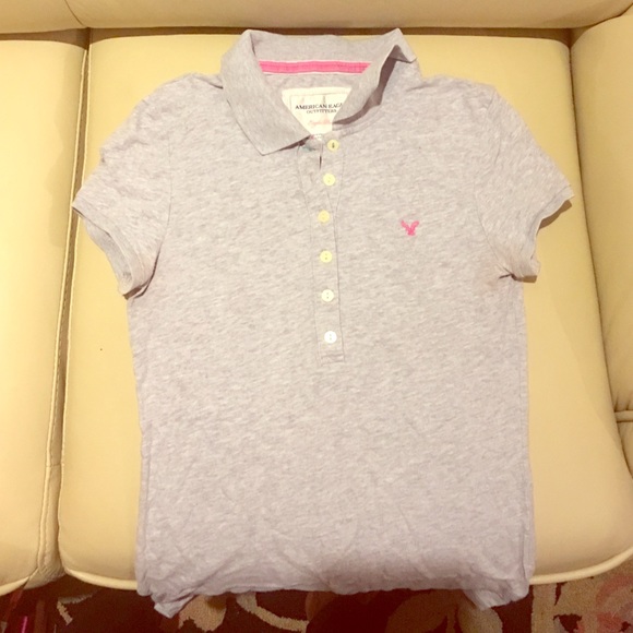 Light grey American Eagle Outfitters polo shirt - Picture 1 of 2