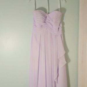 Strapless Crinkle, Chiffon dress/ Cascade skirt