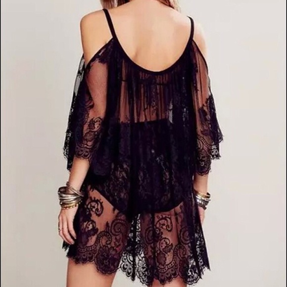 Black Lace Coverup/Dress - Picture 2 of 4